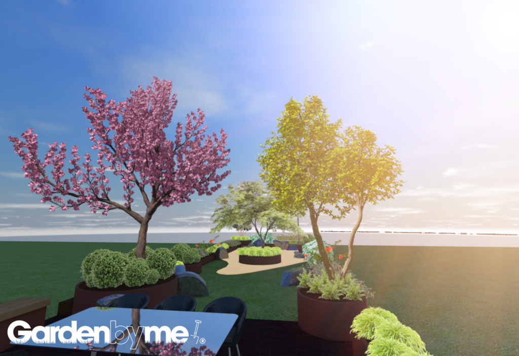3D tuinontwerp Japanse stijl tuin