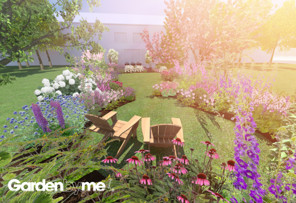 3D tuinontwerp cottage tuin